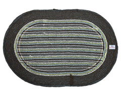 Heart Home Strips Design Soft Cotton Machine Washable Doormat, BathMat- Pack of 3 (Brown & Green)-50HH01914