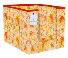 Kuber Industries Flower Printed 2 Piece Non Woven Shirt Stacker Wardrobe Organizer Set, (Pink, Ivory & Red) - CTKTC035015