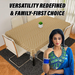 Heart Home Dining Table Cover | Kitchen Dining Tablecloth | 6 Seater Dining Table Cover | Dining Table Cover for Hall Décor | Carry Design Tablecloth | DTC | 60x90 | Golden