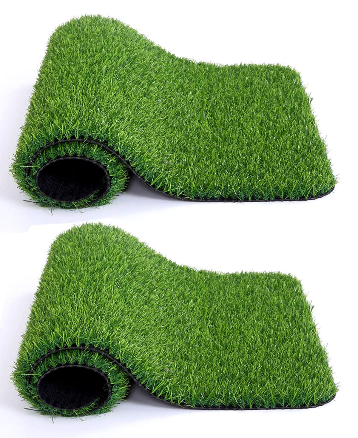 Kuber Industries 35 Artificial Grass for Balcony Or Doormat, Soft and Durable Plastic Turf Carpet Mat, Artificial Grass 1 X 2 Feet, Green, 2 Pieces, Standard (KUBMART011790)