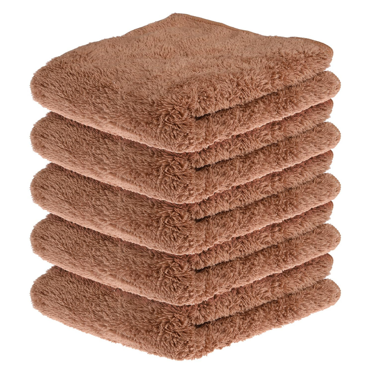 Heart Home Cleaning Towel | Reusable Cleaning Cloths for Kitchen | Duster Towel for Home Cleaning | 350 GSM Cleaning Cloth Towel for Car | Bike | 30x60 | Pack of 5 | Brown