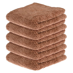 Heart Home Cleaning Towel | Reusable Cleaning Cloths for Kitchen | Duster Towel for Home Cleaning | 350 GSM Cleaning Cloth Towel for Car | Bike | 30x60 | Pack of 5 | Brown