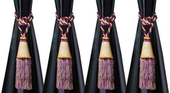 Kuber Industries Beads Beautiful Design Polyester 4 Pieces Curtain Tie Back Tassel Set (Purple) CTKTC33583