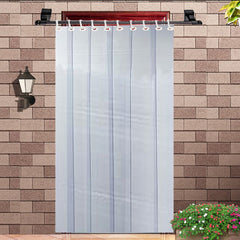 Kuber Industries Exclusive PVC 6 Strips AC Curtain|Eyelet Rings & WaterProof Material|.1 MM Thickness & Mold Mildew Free|Size 9 Feet (Transparent)