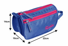 Heart Home Portable Lightweight Rexien Travel Toiletry Bag Shaving Kit With Carrying Strap (Blue)