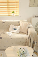 Kuber Industries Decorative Chenille Sofa Throw|Throw for Sofa, Bed & Couch|Ideal for Indoor & Outdoor 70x90 Inches (Off White)