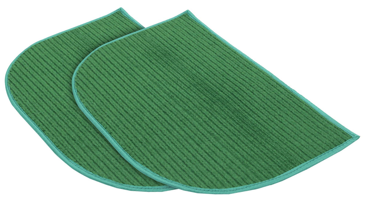 Kuber Industries D-Shape Microfiber Anti Slip 2 Pieces Door Mat (14'' x 23'', Green)-KUBMART12162