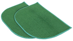 Kuber Industries D-Shape Microfiber Anti Slip 2 Pieces Door Mat (14'' x 23'', Green)-KUBMART12162
