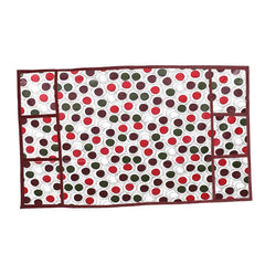 Kuber Industries Circle Design 3 Pieces PVC Fridge Mats and 1 Piece Fridge Top Cover (Maroon & Cream) CTKTC33672