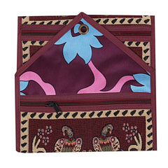 Kuber Industries Lahariya Design Cotton Wall Hanging Magazine Letter Holder(Maroon) - CTKTC030731
