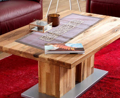 Heart Home Laminated Patch Floral Design PVC Transparent Luxurious Table Runner 40 x 80 Cm (Gold) - CTHH7494