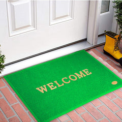 Kuber Industries Indoor Outdoor Anti-Slip Welcome Rubber Door Mat, Welcome Mat, 23"x15" (Green)-50KM01093