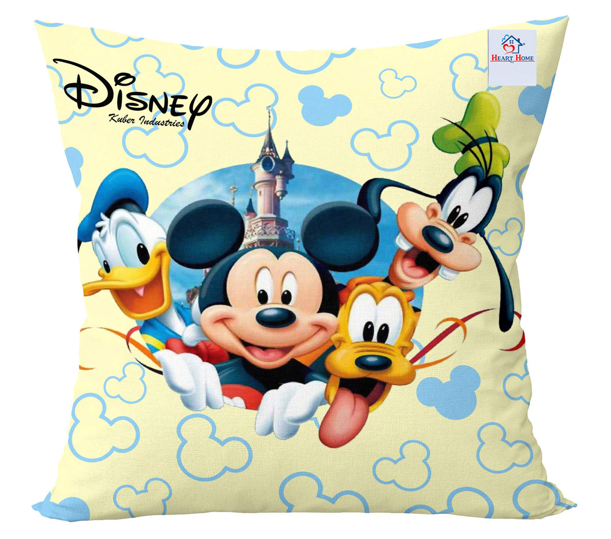 Heart Home Disney Printed Microfibre Filled Cushion Filler 16"x16" (Cream)-KUBMART15877 (Model Number: HHEART015877)