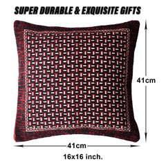 Kuber Industries Cushion Cover | Sofa Cushion Covers | Square Cushion Covers | Velvet Cushion Covers | Shanil Print Couch Cushion Covers | Set of 5 | 16 Inch | Maroon