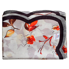 Heart Home Flower Printed Home Decorative Luxurious 6 Seater Soft Cotton Dinning Table Cover/Table Cloth- 60"x90" (Cream)-50HH01748