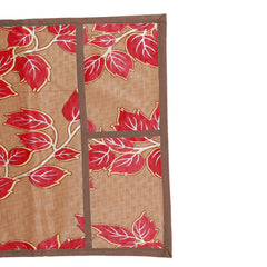 Kuber Industries Leaf Design PVC Microwave Oven Top Cover 30 Litre with Utility 4 Pockets (Gold) - (CTKTC045662)