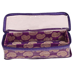 Kuber Industries Brocade Hardboard 1 Rod Bangle Box, Purple,CTKTC0624