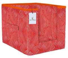 Kuber Industries Laheriya Printed 3 Piece Non Woven Shirt Stacker Wardrobe Organizer Set, (Orange) - CTKTC035115