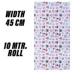 Heart Home Shelf Liner | EVA Kitchen Cabinet Shelf Mat | Anti-Slip Bathroom Mat | Fridge Mat | Red Coffee house Wardrobe Mat | 10 Meter | White