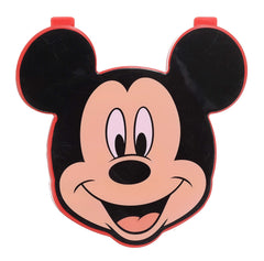 Kuber Industries Mickey Face Shaped Plastic Lunch Box for Kids with Spoon (Red), Pack of 1