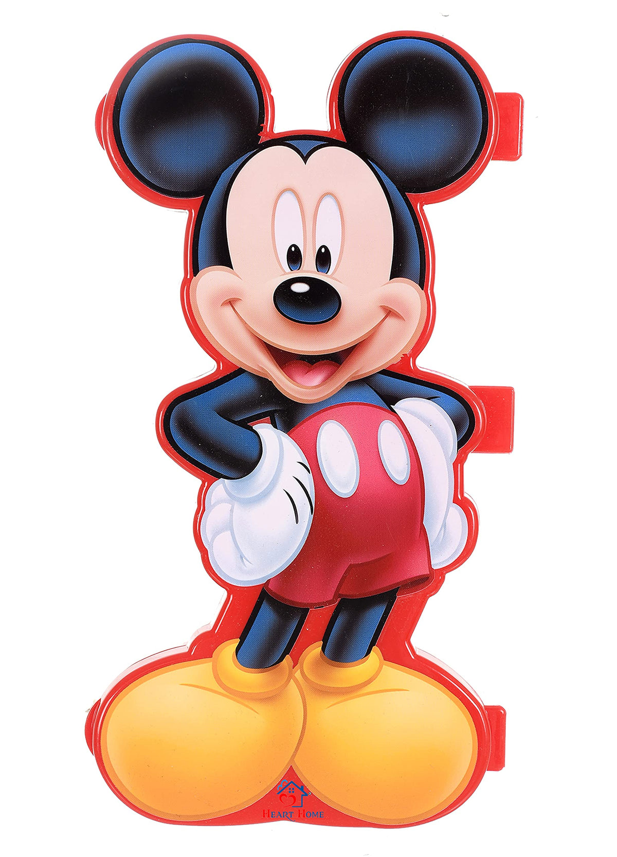 Heart Home Mickey Mouse Design Double Deck Durable Plastic Pencil Box, Small Plastic Pencil Case With Free Stationery (Red)