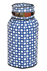 Kuber Industries Dot Printed PVC Lpg Gas Cylinder Cover- Pack of 2 (Blue & White)-HS43KUBMART25623, Standard