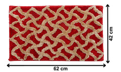 Heart Home Soft, Lightweigth, Washable, Non Slip Doormat Entrance Rug Dirt Trapper Mat Shoes Scraper for Entry, Patio, Porch (Red)