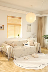 Kuber Industries Decorative Chenille Sofa Throw|Throw for Sofa, Bed & Couch|Ideal for Indoor & Outdoor 70x70 Inches (Off White)