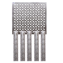 Heart Home Stain & Heat Resistant, Non-Slip Square Soft Leather Table Placemats, Set of 4 (Silver)