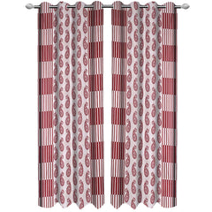 Kuber Industries Cairy Design 2 Pieces Polyester Eyelet Door Curtain 7 Feet (Maroon)-CTKTC14219