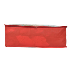 Kuber Industries Transparent Underbed Storage Cover/Lehenga Cover/Saree Cover/Gown Cover/Salwar Suit Cover For Women-Pack of 2 (Red)
