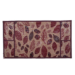 Kuber Industries Leaf Design PVC Microwave Oven Top Cover 23 Liter with Utility 4 Pockets (Gold) - CTKTC40713