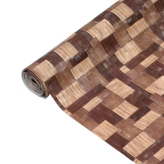 Kuber Industries Floral Checkered Design PVC Wardrobe Kitchen Drawer Shelf Mat 10 Mtr Roll (Brown)-CTKTC30424