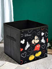 Kuber Industries Disney Print Non Woven Fabric 4 Pieces Foldable Large Size Cloth Storage Box Toy, Books Wardrobe Organiser Cube with Handle (Black & Brown & Royal Blue & Pink) - KUBMART02384