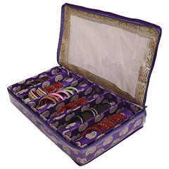 Heart Home Multipurpose Carry Design Laminated 6 Rod Bangle Box/Organizer/Case With Tranasparent Top (Purple)-47HH069