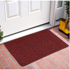 Kuber Industries Indoor Outdoor Anti-Slip Door Mat, Welcome Mat, 24"x16"- Pack of 2 (Maroon & Black)-44KM0179