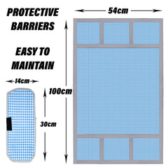 Kuber Industries Fridge Top Cover & Handle Cover Set | Fridge Top & Handle Cover Set | Refrigerator Cover & Handle Cover Combo Set | Barik Check Fridge & Handle Cover | Blue