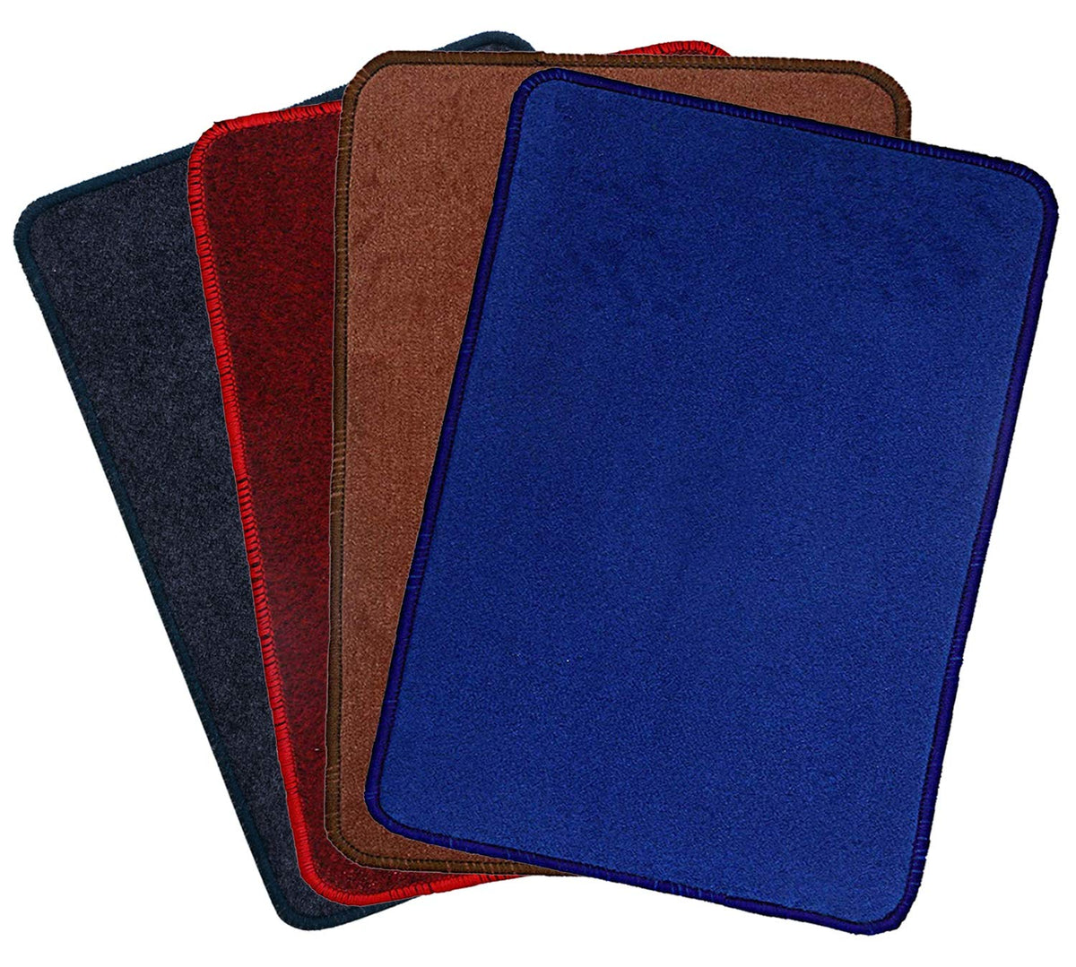 Kuber Industries Microfiber Anti Slip 4 Pieces Bath Mat 22"x14", Grey & Blue & Red & Brown - CTKTC39946