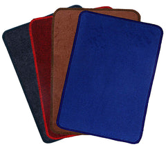 Kuber Industries Microfiber Anti Slip 4 Pieces Bath Mat 22"x14", Grey & Blue & Red & Brown - CTKTC39946