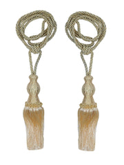 Kuber Industries Polyester 2 Pieces Curtain Tie Back Tassel Set (Gold) -CTKTC12832