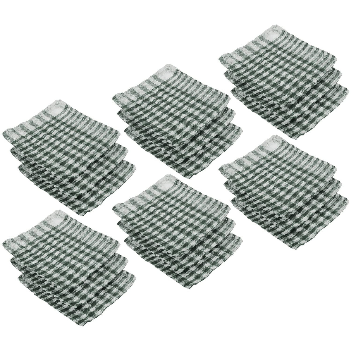 Kuber Industries Duster | Wet Dry Cleaning Napkin | Cotton Kitchen Duster | 300 GSM Kitchen Cleaning Clothes | Pocha For Kitchen | Car | Desk | Fan | Set of 18 | 101 | Green