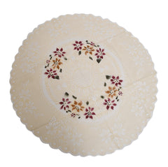 Kuber Industries Cotton Round Table Cover with Flower Design for Parties, Birthdays or Special Holiday Gatherings & Indoor/Outdoor (Brown), (Model: HS_37_KUBMART020507)