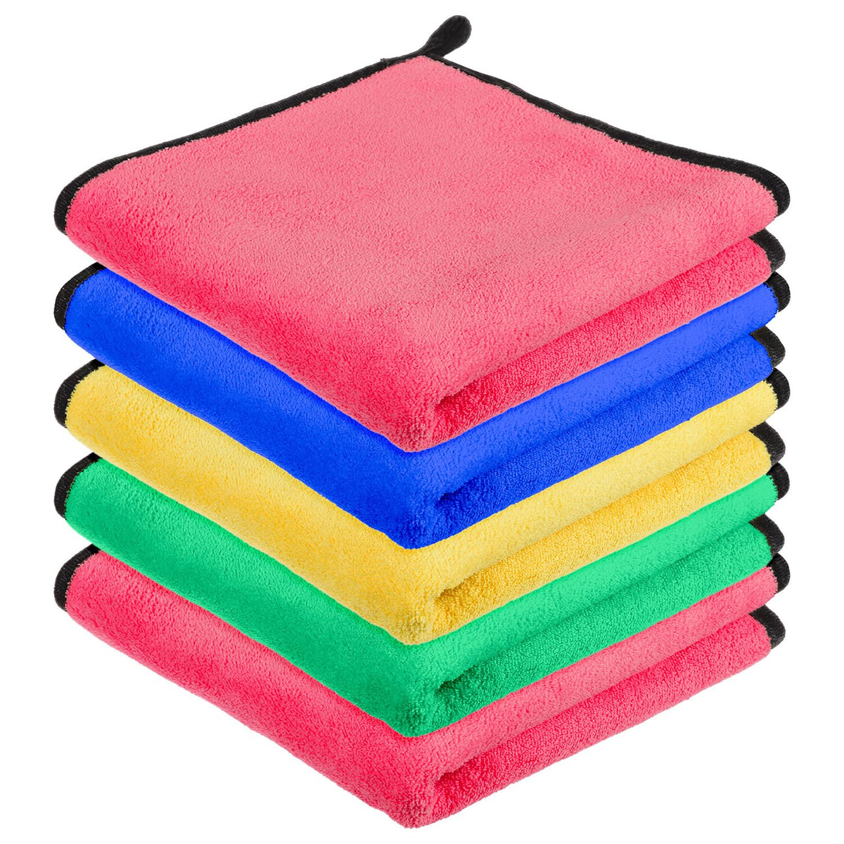 Heart Home Cleaning Towel | Reusable Cleaning Cloths for Kitchen | Duster Towel for Home Cleaning | 400 GSM Cleaning Cloth Towel with Hanging Loop | 40x40 | Pack of 5 | Multi