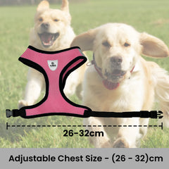 Kuber Industries Small Dog/Cat Chest Harness with Nylon Leash I No Pull, Soft Padded and Breathable Pet Vest I Adjustable, Reflective I Easy Control Pet Chest Belt I (XX-Small,Pink)