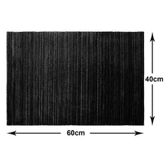 Heart Home Rubber Waterproof Anti-Skid Swimming Pool Mat|Shower Mat|Rainmat for Entrance Area,Bathroom,16 x 24 Inch (Black)