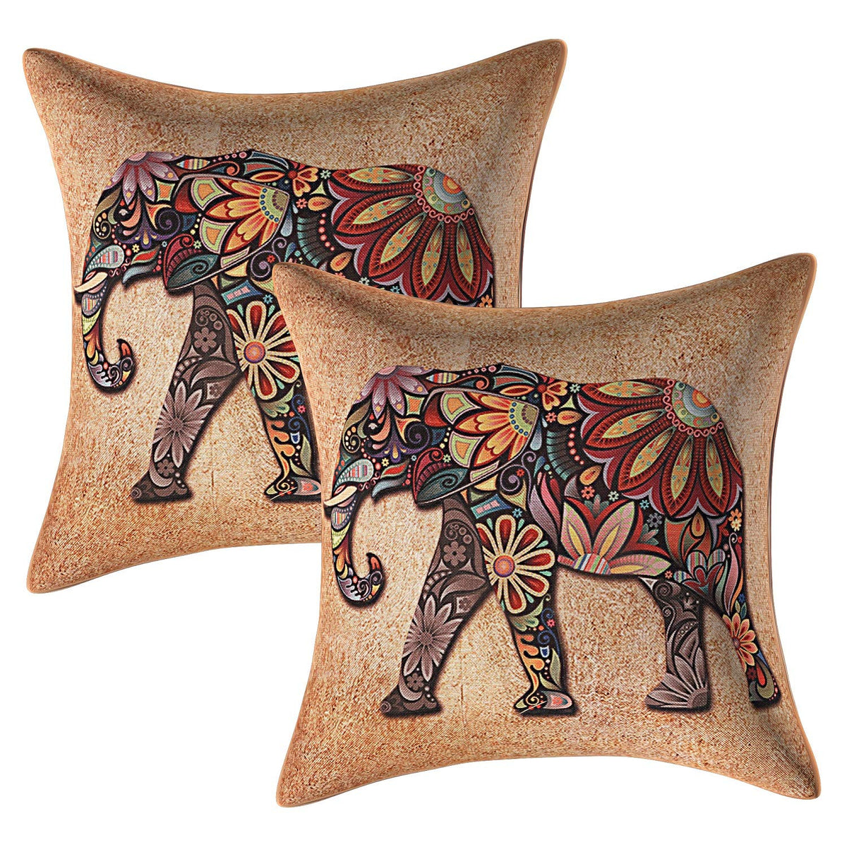 Kuber Industries Cotton 2 Pieces Cushion Cover Set (Gold) -CTKTC8878, (Model: CTKTC08878)