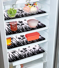 Kuber Industries Butterfly Print Waterproof, Stain Resistant, Washable Refrigerator/Fridge Drawer Mat, Set of 6 (White)