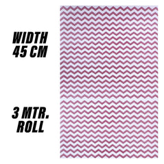 Heart Home Shelf Liner | EVA Kitchen Cabinet Shelf Mat | Anti-Slip Bathroom Mat | Fridge Mat | Table Mat | Zig Zag Design Wardrobe Mat | 3 Meter | Pack of 2 | Pink