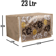 Kuber Industries Cotton 1 Piece Microwave Oven Cover 23 LTR (Gold) -CTKTC05733