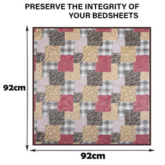 Heart Home Food Mat | Bedsheet Protector for Home | Reversible Bed Server Mat | Barik Flower Mattress Protector for Home | Food Mat for Kids | 92 cm | Black